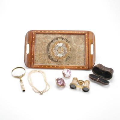 Antique Mother of Pearl Magnifying Glass & Colmont Opera Glasses & More ends 8/27 @8:35 PM ET