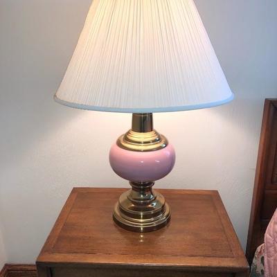 Brass and Pink Glass lamps
Price: $10 each