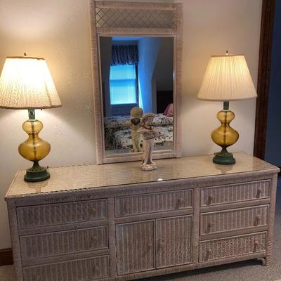 Lexington Wicker Furniture by Henry Link
Triple dresser, mirror and glass top
Price: $245