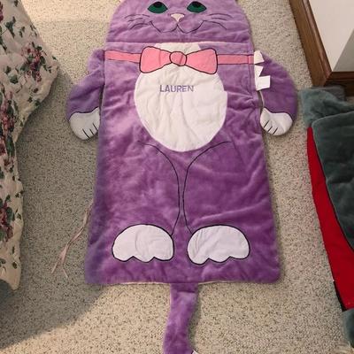 Kitty sleeping bag monogrammed “Lauren”
Price: $8