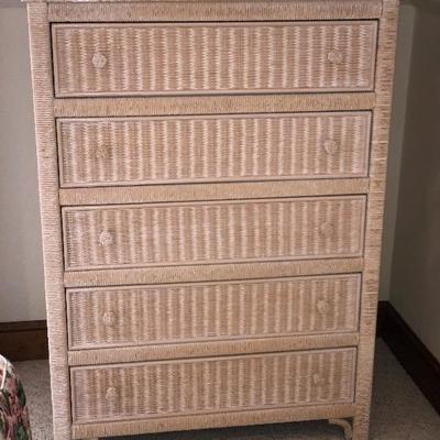 Lexington Wicker Furniture by Henry Link
6 Drawer Chest w/glass top $195