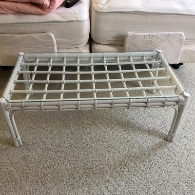 White bamboo glasstop coffee table
Price: $55
