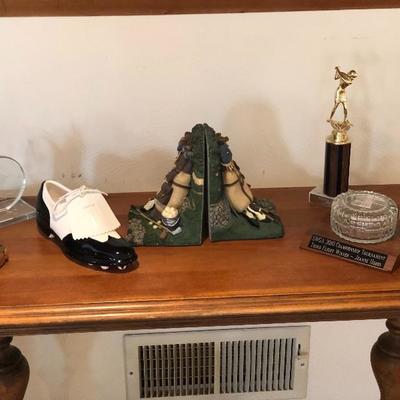  Ceramic golf shoe $5
Golf bookends $5