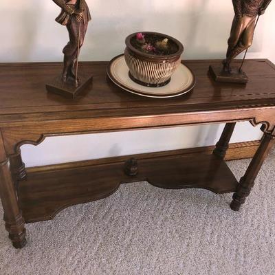 MCM wood sofa table w/bottom shelf
(has matching end tables and coffee table)
Price: $90