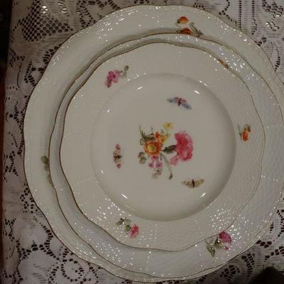 Service for 12 plus serving pieces of the KPM Berlin dinnerware from the early 1900's
