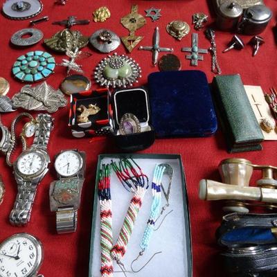 There is a good selection of jewelry and silver. 