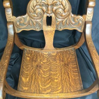 Antique Stomps & Burkhardt Tiger Oak Arm Chair