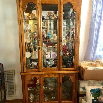 Compact Lighted China Cabinet - $135 - (37W  17D  74H)