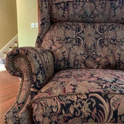 Hancock and Moore Upholstered Recliner with Ottoman
