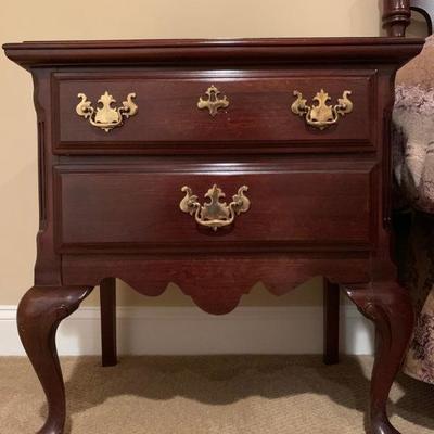 Sumter Furniture Mahogany Chippendale Bed Side Tables, PAIR