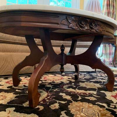 Antique Marble Top Cocktail Table