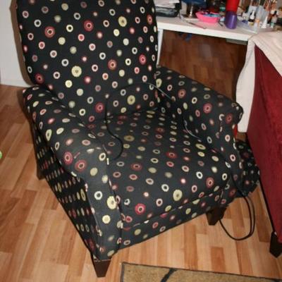 Black with Multi Color Pooka Dots Lazy Boy Recliner Chairâ€‹