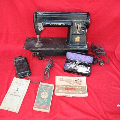 Singer 301 Sewing Machine with Attachments 