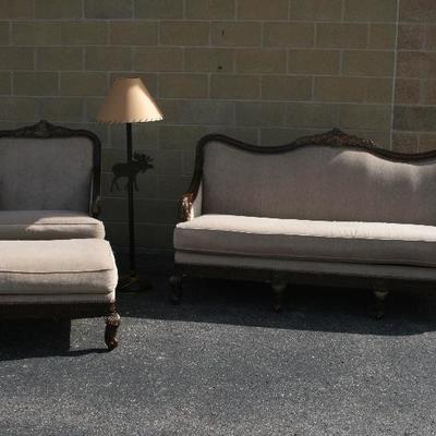 Matching Sofa & Chair with Ottoman Checkout the Elk Floor lamp 