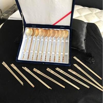 Korean Metal Chopsticks and Spoons