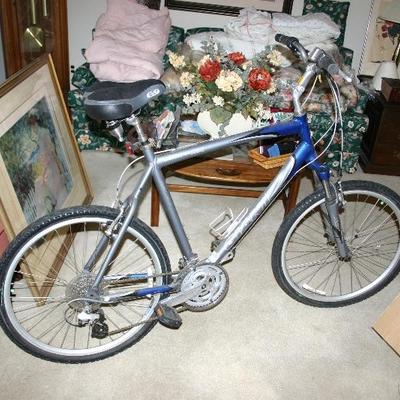 Giant Sedona Mountain Bike with Front suspension large silver & blue mens bicycle