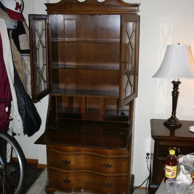 Inside View of Secretary Drop Front Desk / Bookcase 