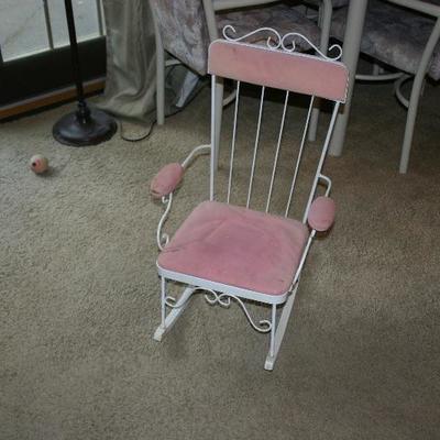 Child Pink & White Rocking Chair 