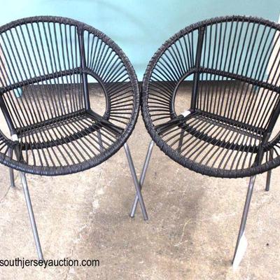  PAIR of Modern Design Chrome Leg Rattan Style Lounge Chairs

Auction Estimate $100-$300 â€“ Located Inside 