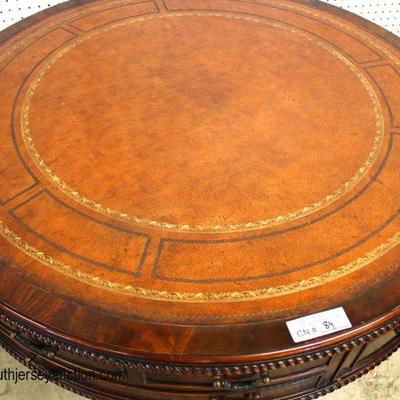  BEAUTIFUL Burl Mahogany Chippendale Carved Leather Top Drum Table

Auction Estimate $200-$400 â€“ Located Inside 
