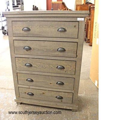  NEW in Rustic Finish Grey Style 5 Drawer High Chest

Auction Estimate $200-$400 â€“ Located Inside 