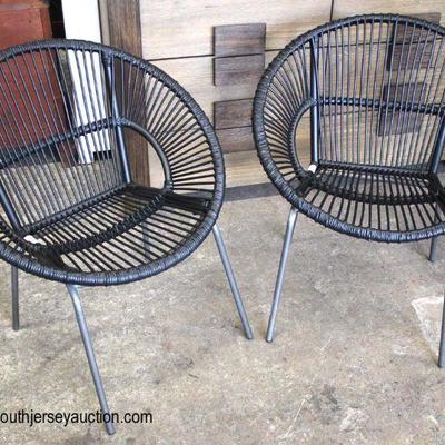  PAIR of Modern Design Chrome Leg Rattan Style Lounge Chairs

Auction Estimate $100-$300 â€“ Located Inside 