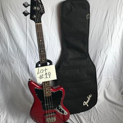 Fender Squier Jaguar Bass Guitar with Stand and Carrying Bag