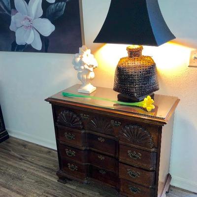 American Drew Chippendale-style (kneehole) Chest of Drawers - $375  - (37W  17D  32H)