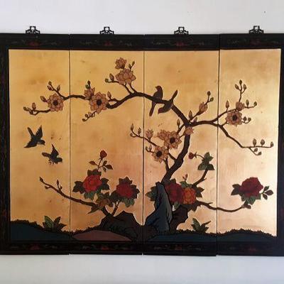 4 panel oriental wall art