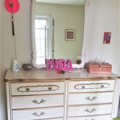 French provincial dresser and mirror