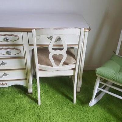 French provincial desk and rocker