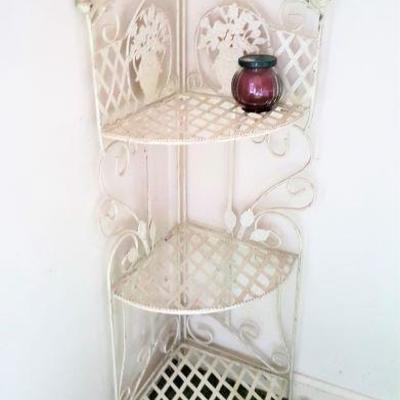 wrought iron folding corner table