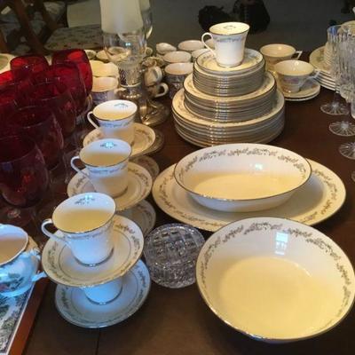 Gorham Rondelle china with serving pieces