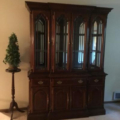 China cabinet has interior lights.