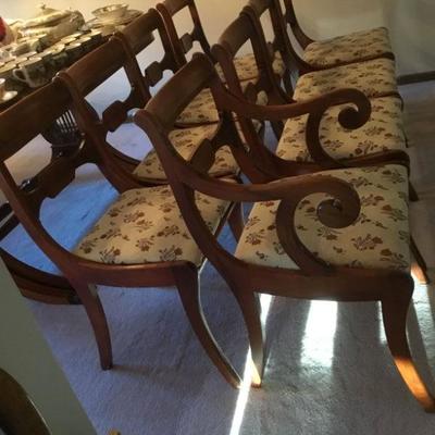 Side view of dining chairs.