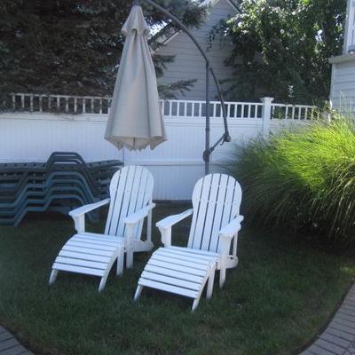 Adirondack Chairs with Ottomans & ​​​​​​​Cantilever Umbrellas  