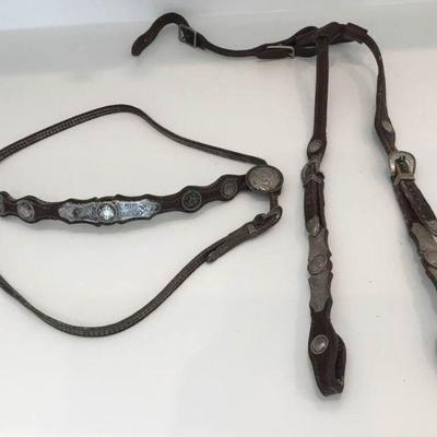 Sterling and Leather Headstall Browband