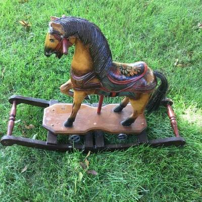 Vintage Wood Horse Toy Rocker