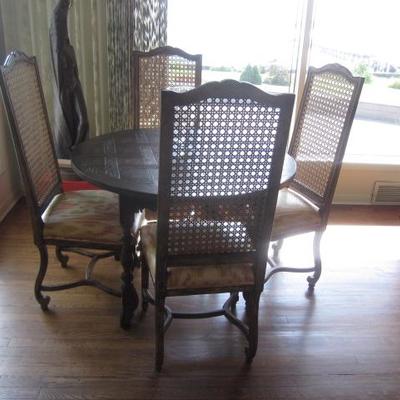 Cane Back Seating With Dining Table 