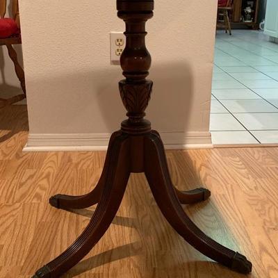 Antique mahogany fold up claw foot table $70