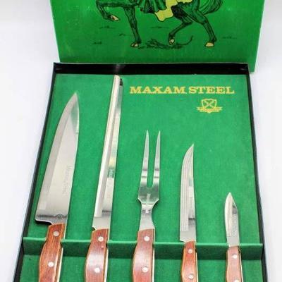 Vintage Maxam Steel Knife Carving Set
