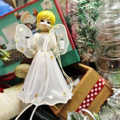 Vintage Christmas Lot - Retro Angel Tree Topper an ...