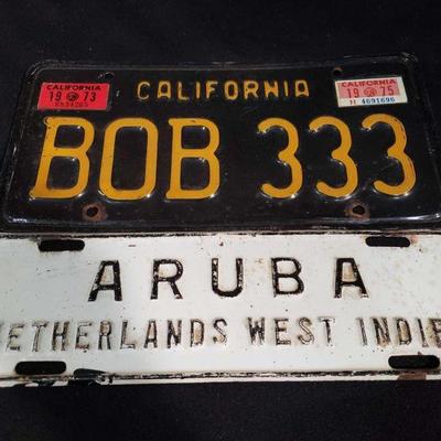 952-Black and Yellow California License Plate and Aruba/Netherlands West Indies Plate
Black and Yellow California License Plate and...