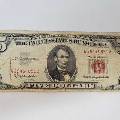 1963 U.S. Five Dollar Bill
1963 U.S. Five Dollar Bill