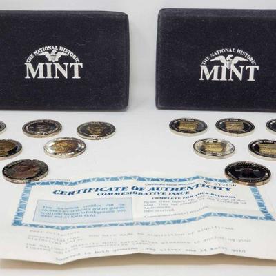 729:The National Historic Mint Coins
12 Coins layered in .999 Silver and 24k Gold