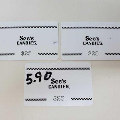 Three See's Candies Gift Cards
Three See's Candies Gift Cards