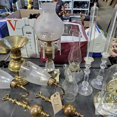 2066: Vintage Lamps, Candle Holders, Light Fixtures and Elgin Clock
Vintage Lamps, Candle Holders, Light Fixtures and Elgin Clock (Boxes...