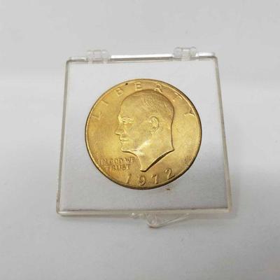 1972 Gold Plated Eisenhower One Dollar Coin
1972 Gold Plated Eisenhower One Dollar Coin