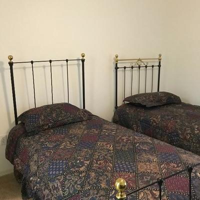 matching twin beds, bedding included 