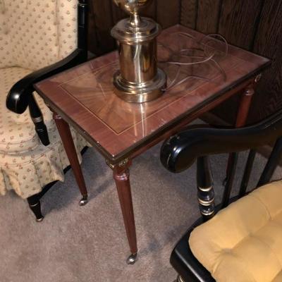 Art Deco Side Table-Glass Top